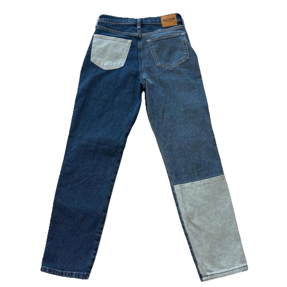 Hollister Patchwork Denim Ultra High-Rise Mom Jeans W24 Vintage Stretch Blue - Picture 2 of 7
